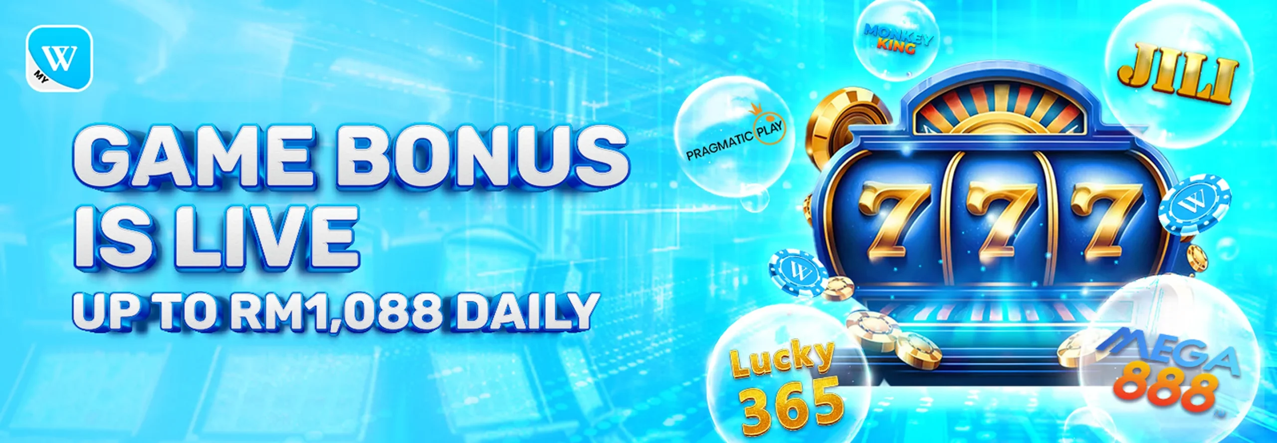 Winbox game bonus promotion featuring slot providers Pragmatic Play, JILI, Mega888, Lucky365 and Monkey King