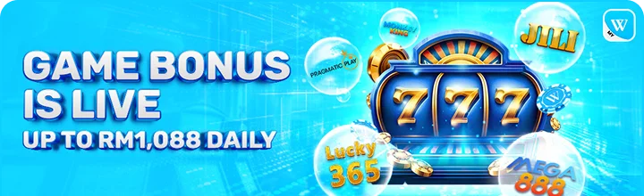 Winbox Game Bonus promotion offering up to RM1088 daily rewards