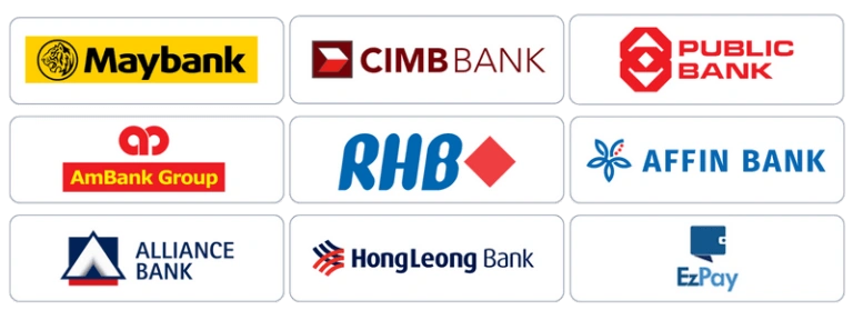 Winbox supported payment methods including Maybank CIMB Public Bank AmBank RHB Affin Bank Alliance Bank Hong Leong Bank and EzPay