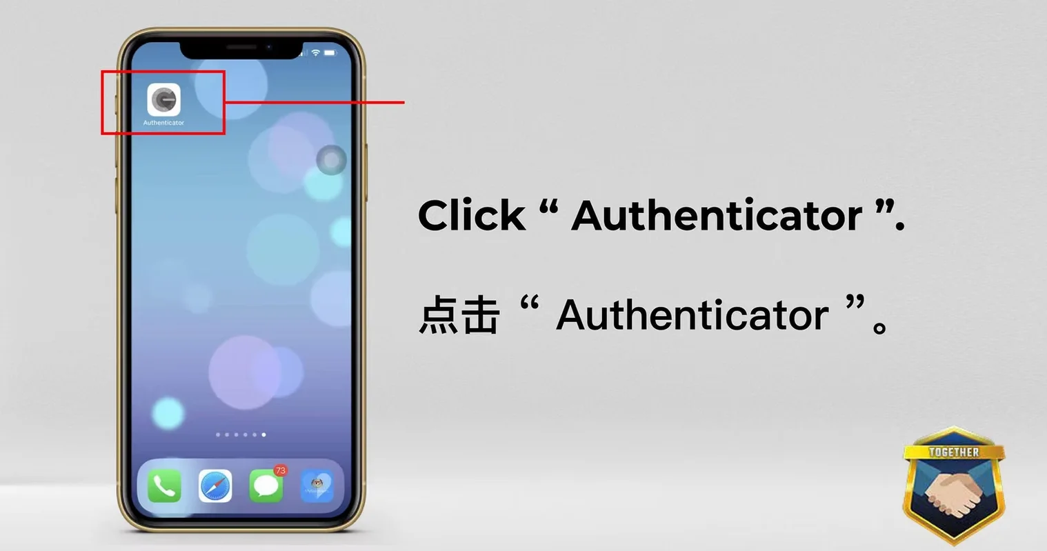 Open Google Authenticator app for TFA verification