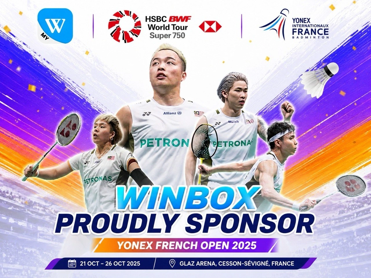 Winbox sponsorship of Yonex French Open 2025 badminton tournament